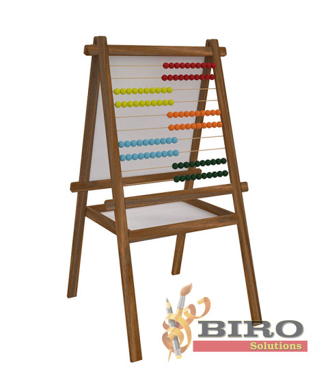Tabla whiteboard și abac 50x55cm, din lemn cu coș PANDA 